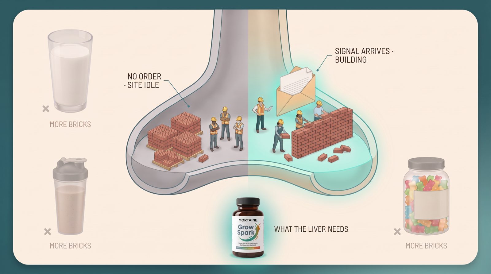 Bricks without an order: why more milk alone doesn't make the growth plate build