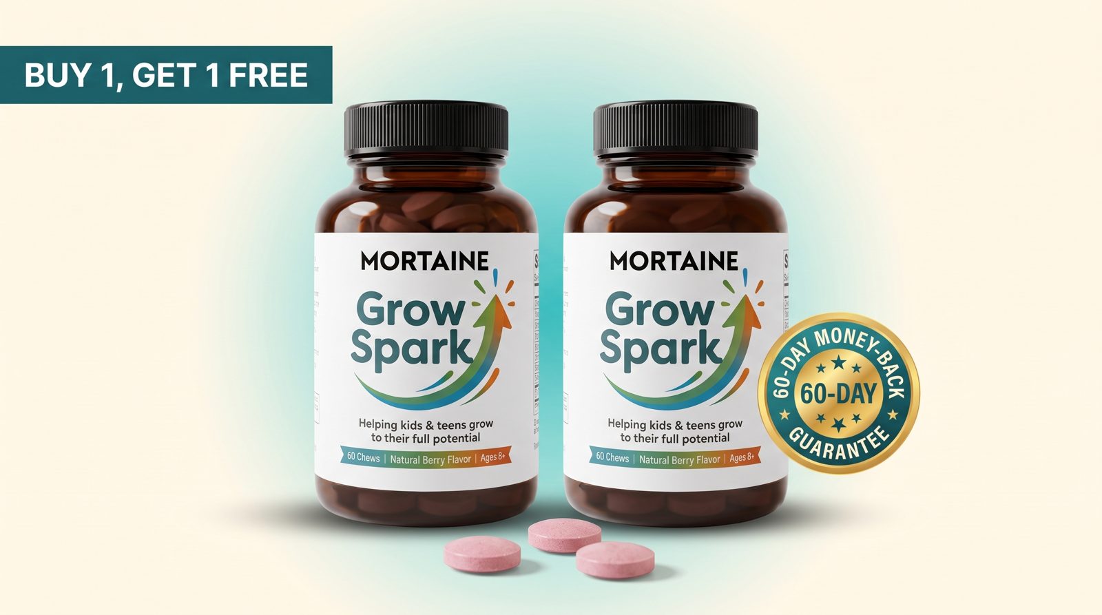 Grow Spark chewable tablets, buy 1 get 1 free